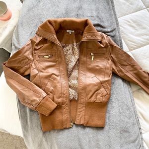 Brown leather jacket
